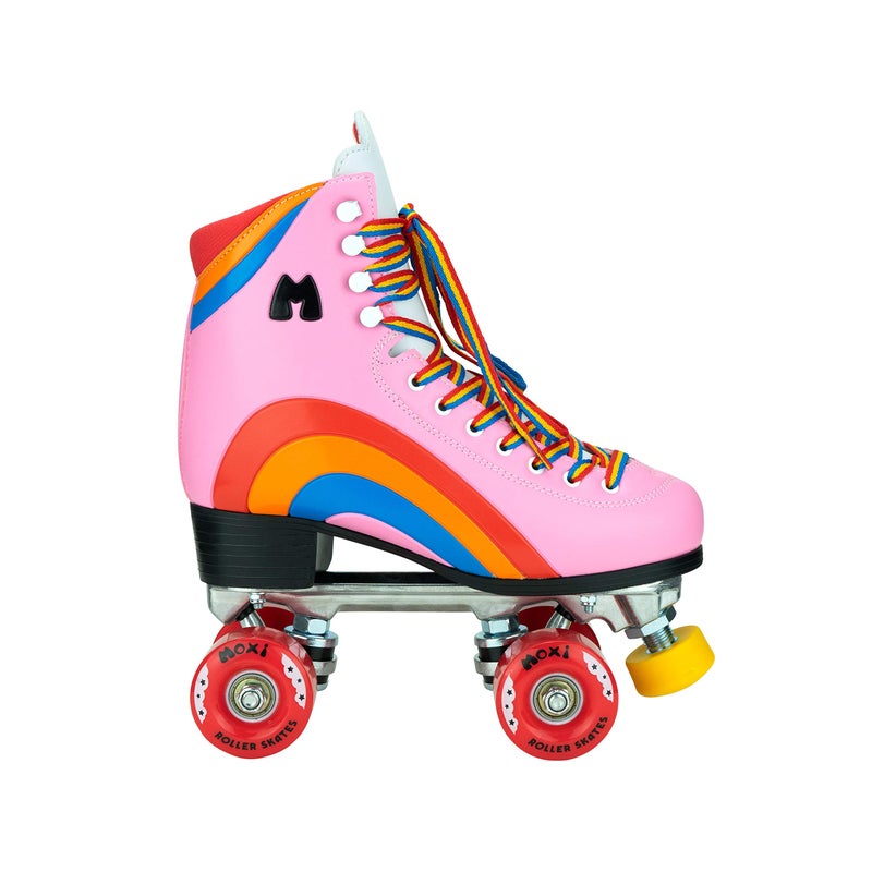 Moxi Rainbow Rider Roller Skates for Women - Beautiful, Durable, Supportive Rainbow Skates with Padded Lining, a Sturdy Plate, and Soft Outdoor Wheels - Pink Heart - Size 8 - Image 3